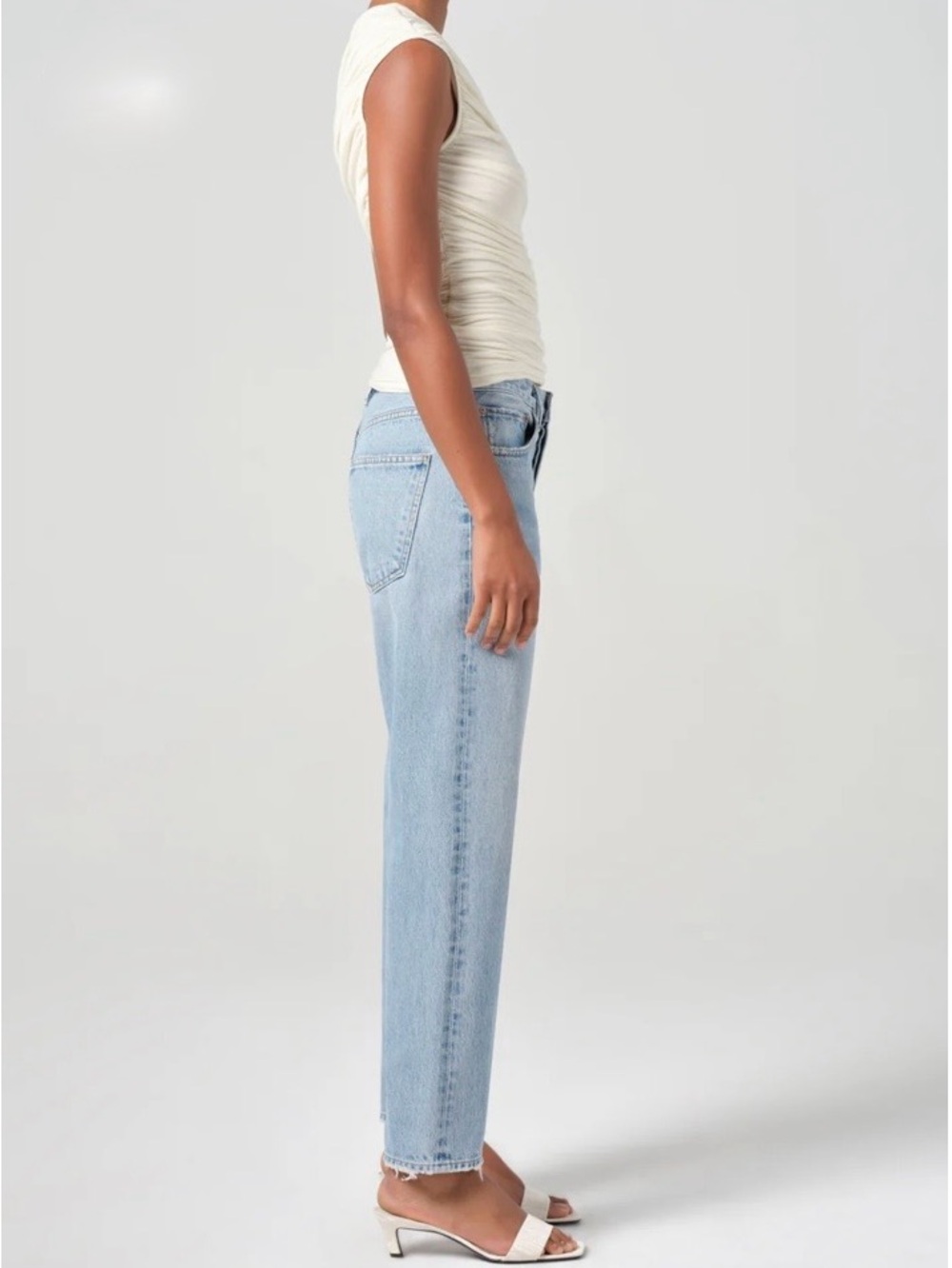 AGolde 90’s Crop Mid Rise Straight Jean - Picture 4 of 14